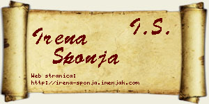 Irena Šponja vizit kartica